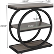 Industrial Narrow End Table with 3 Shelves