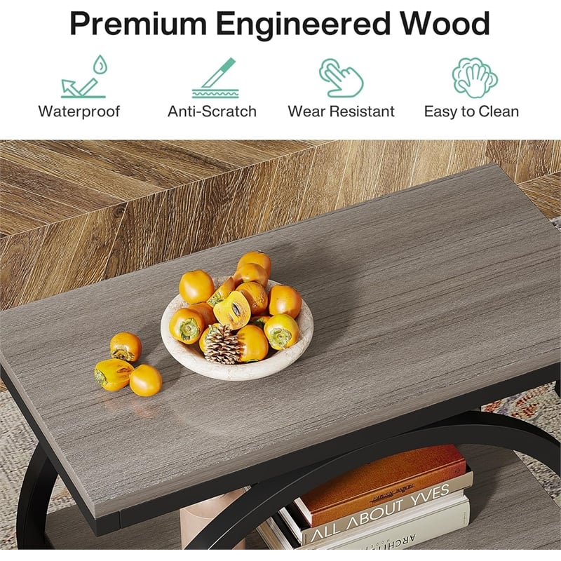 Industrial Narrow End Table with 3 Shelves