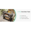 Industrial Narrow End Table with 3 Shelves