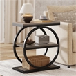 Industrial Narrow End Table with 3 Shelves