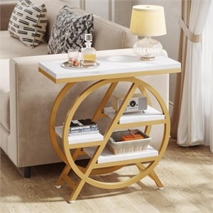 25.59&quot 3-Tier Narrow End Table with Storage