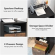 Mobile File Cabinet with Lock/2 Drawer Wood Filing for Letter Size Files