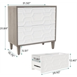 2-Drawer File Cabinet/Lateral Filing for A4/Letter/Legal Size/White