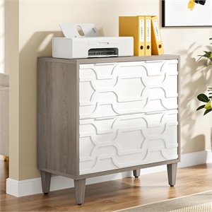 2-Drawer File Cabinet/Lateral Filing for A4/Letter/Legal Size/White