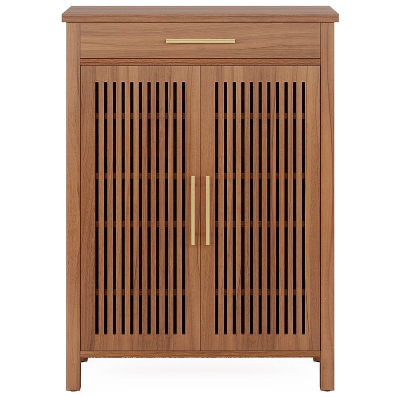 Shoe Cabinet/5-Tier Storage with Louvered Doors and Drawer/Freestanding
