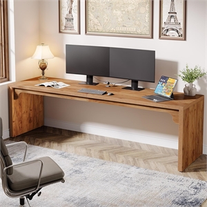 78.7&quot Extra Long 2-Person Computer Desk/Large Modern Wooden Workstation