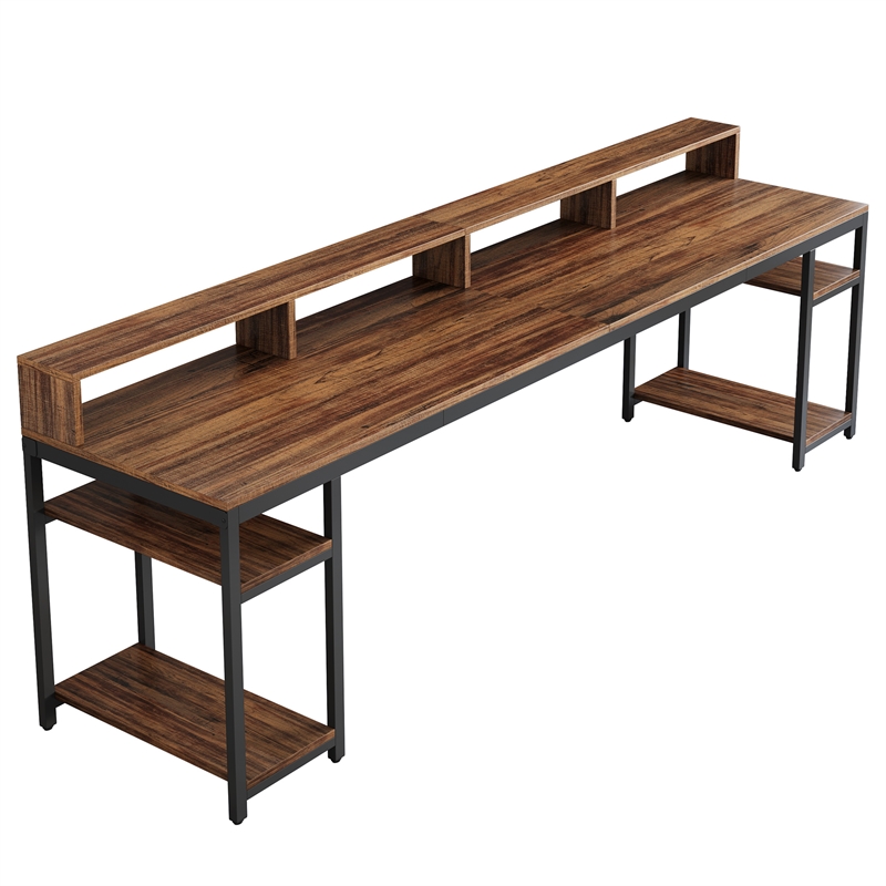 Two Person Desk with Monitor Stand/78.74