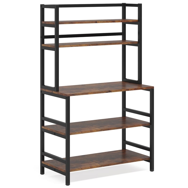 Industrial 5-Tier Kitchen Baker's Rack with Hutch/32