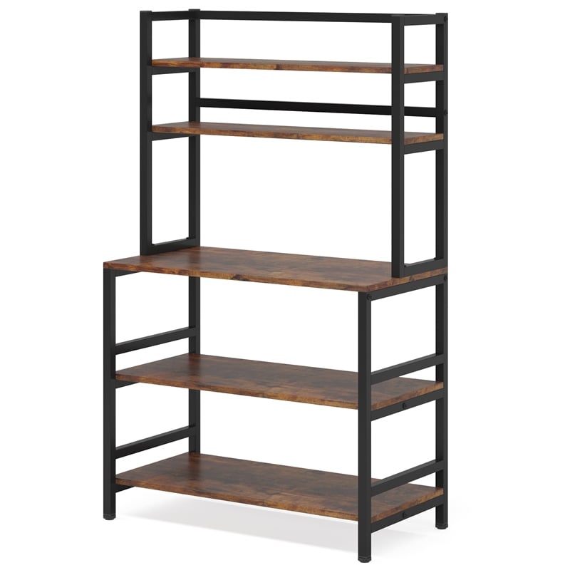 Industrial 5-Tier Kitchen Baker's Rack with Hutch/32
