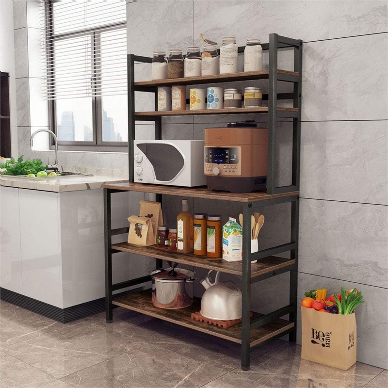 Industrial 5-Tier Kitchen Baker's Rack with Hutch/32