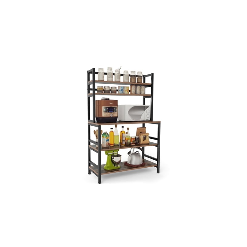 Industrial 5-Tier Kitchen Baker's Rack with Hutch/32