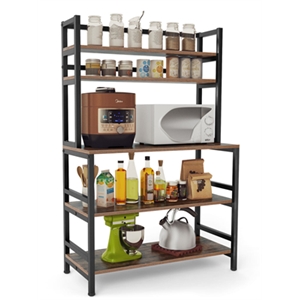 Industrial 5-Tier Kitchen Baker's Rack with Hutch/32&quot Microwave Oven Stand