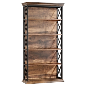 70.8&quot 6-Tier Industrial Brown & Black Bookshelf for Living room/Office