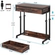 Portable Laptop Desk with Drawer & Wheels/Height Adjustable Rolling