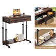 Portable Laptop Desk with Drawer & Wheels/Height Adjustable Rolling
