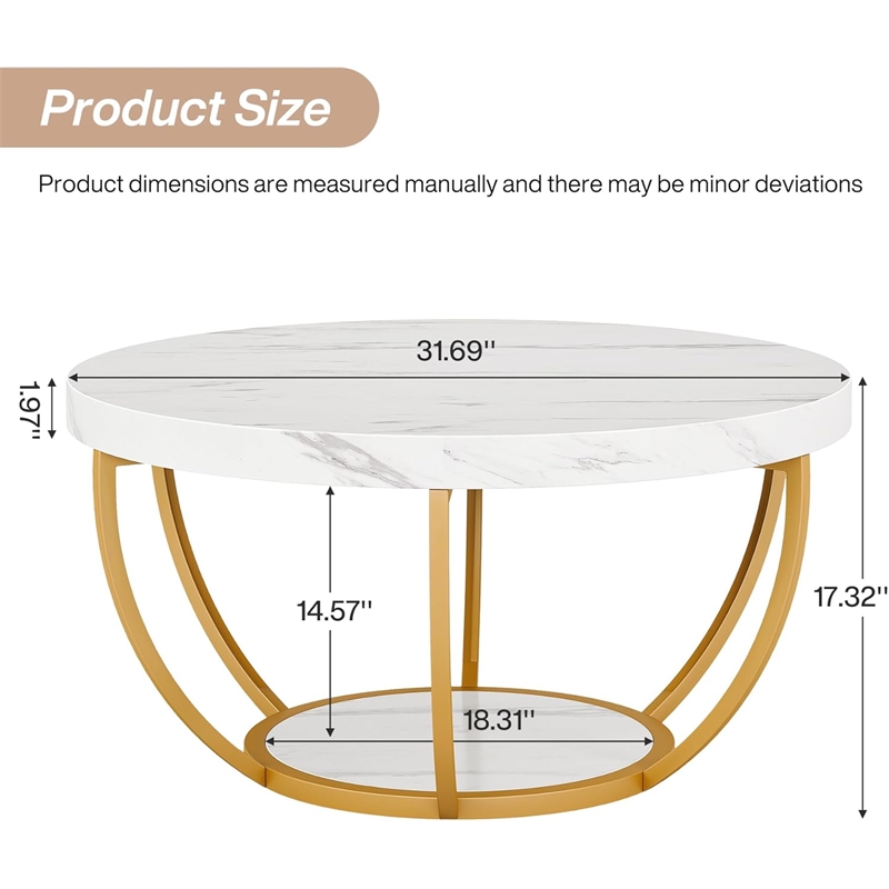 Modern Round Coffee Table/31.7