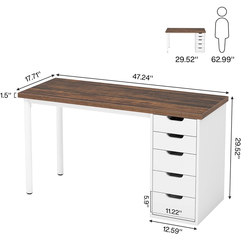 Computer Desk with 5 Drawers/47