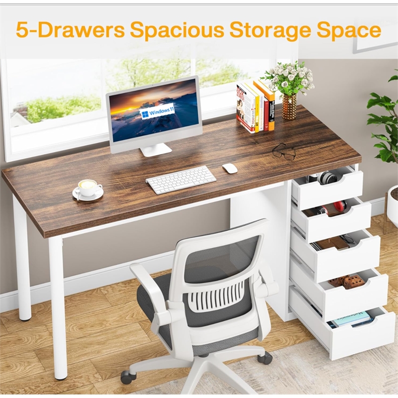 Computer Desk with 5 Drawers/47