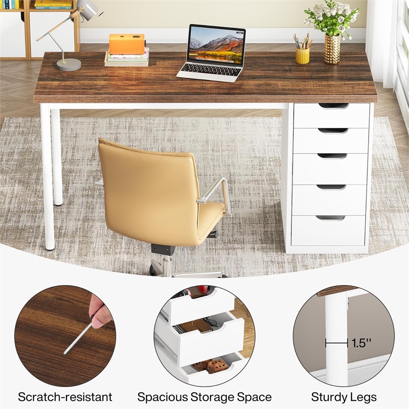 Computer Desk with 5 Drawers/47