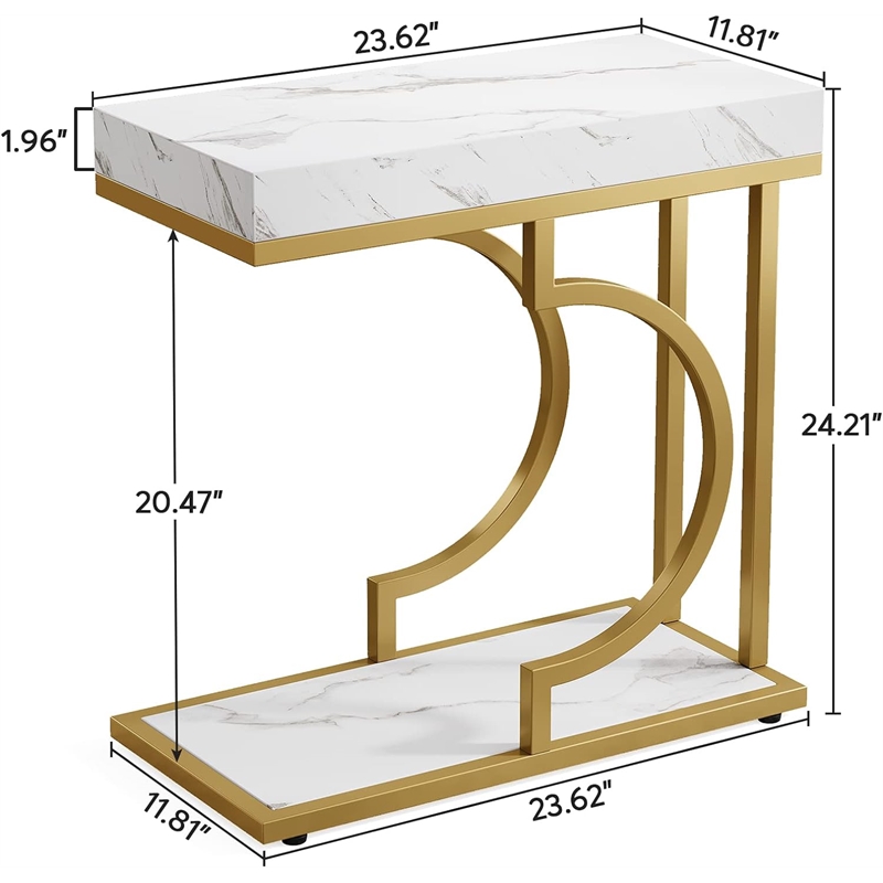 Premium C-Shaped Sofa Side Table/23.6
