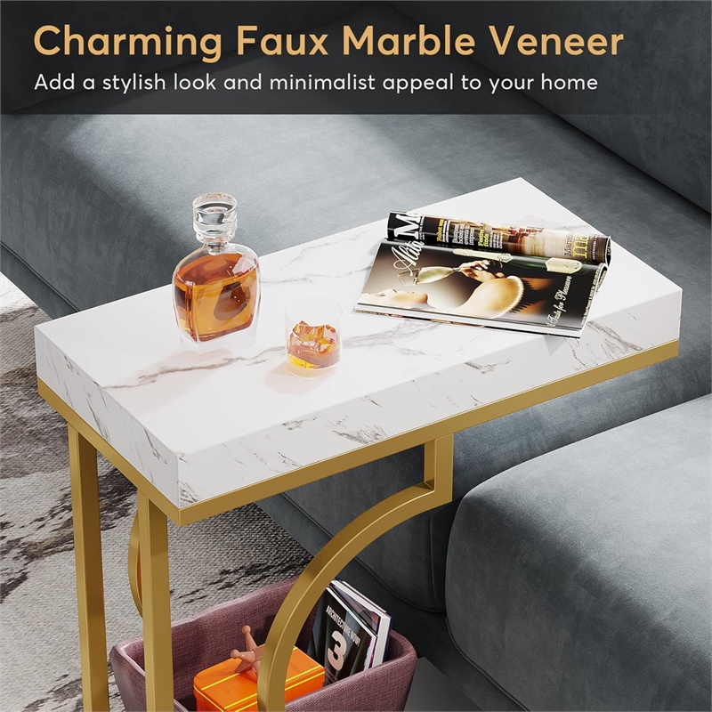 Premium C-Shaped Sofa Side Table/23.6