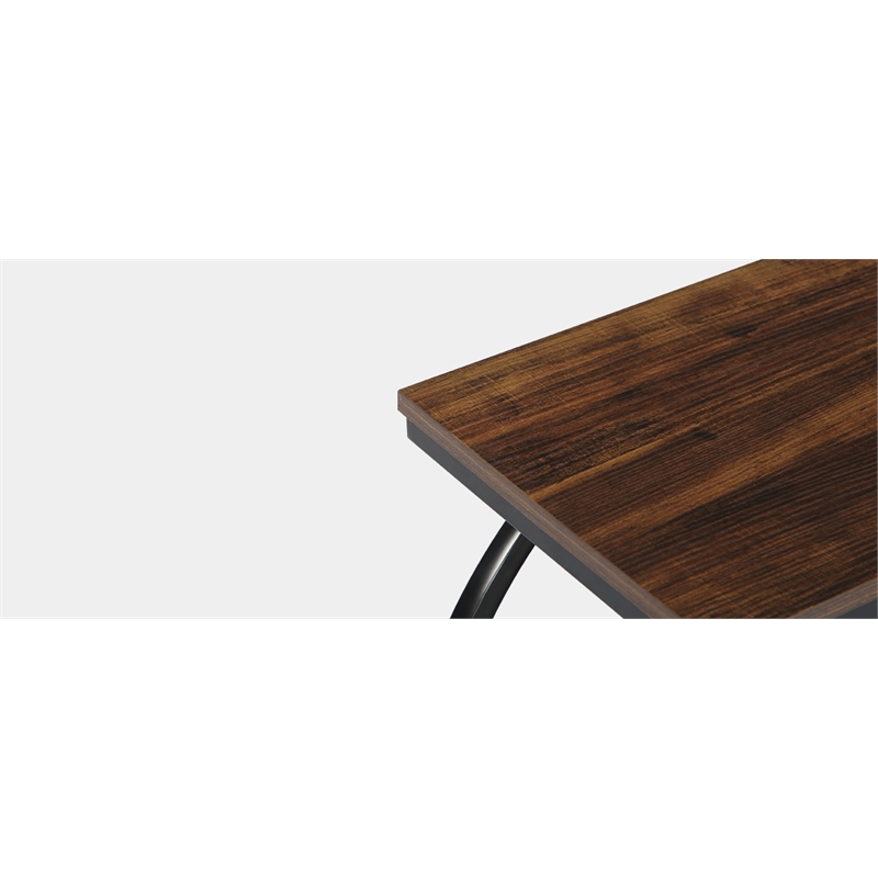 End Table Set of 2/Narrow with 3 Storage Shelves/Wooden Side