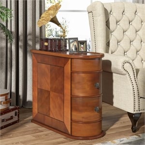 10.8&quot Solid Wood Narrow End Table/Fully Assembled 2-Drawer Slim Nightstand