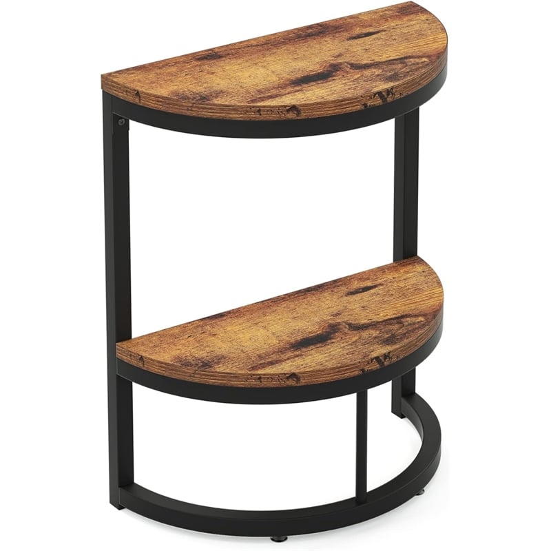 Slim Half Moon 2-Tier Semi-Circle End Table/19.69