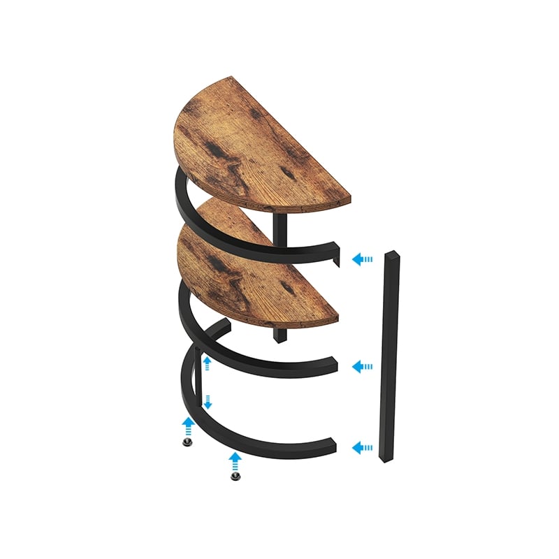 Slim Half Moon 2-Tier Semi-Circle End Table/19.69