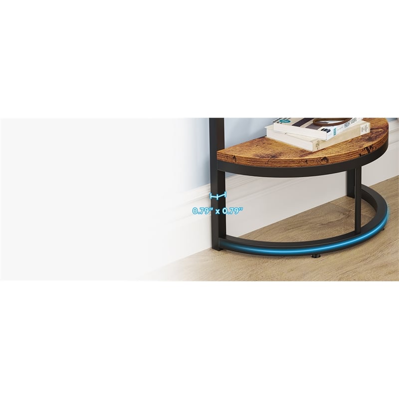 Slim Half Moon 2-Tier Semi-Circle End Table/19.69