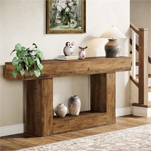 63&quot Console Table/Farmhouse 2-Tier Entryway with U-Shaped Base/Hallway