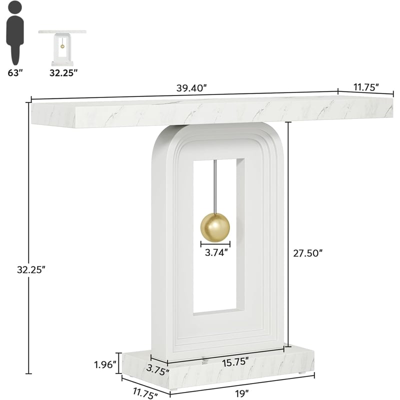 Modern Console Table with Geometric Base/40