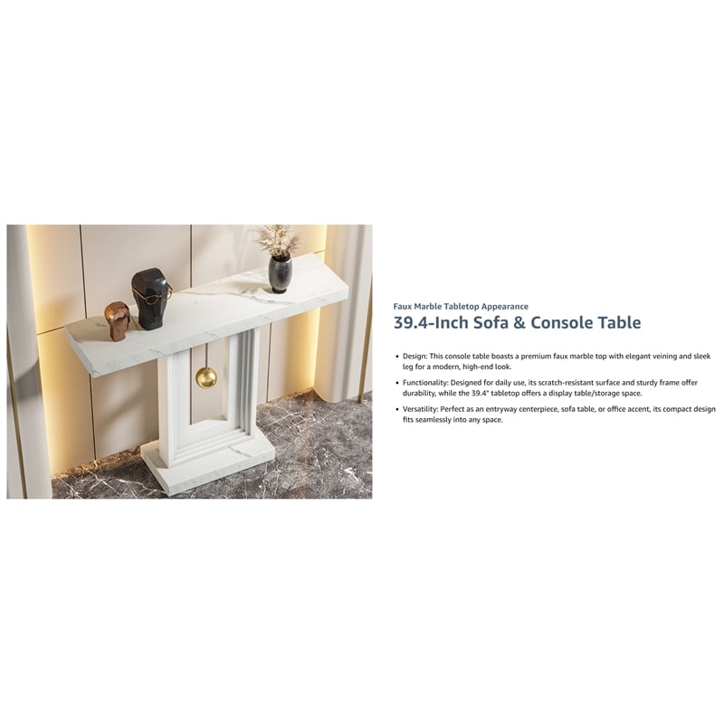 Modern Console Table with Geometric Base/40