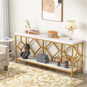 70.9&quot Extra Long Sofa Table/Industrial Narrow Console Behind Couch