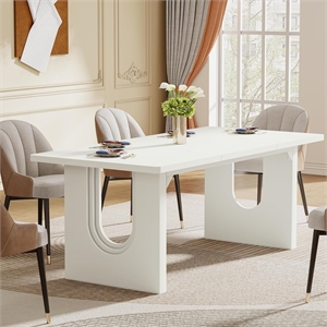 Modern 71&quot Rectangular Dining Table for 6-8 People/Large White Kitchen