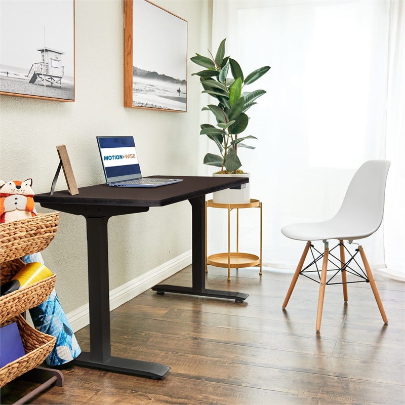 Electric Height Adjustable Desk Home Office Particle Board Desk - Black