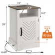 Farmhouse Nightstand Side End Table with Charging Station - White & Rustic