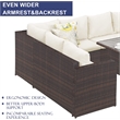 Moootto 7-Piece Modern Stainless Steel Patio Dining Sectional Sofa Set in Brown