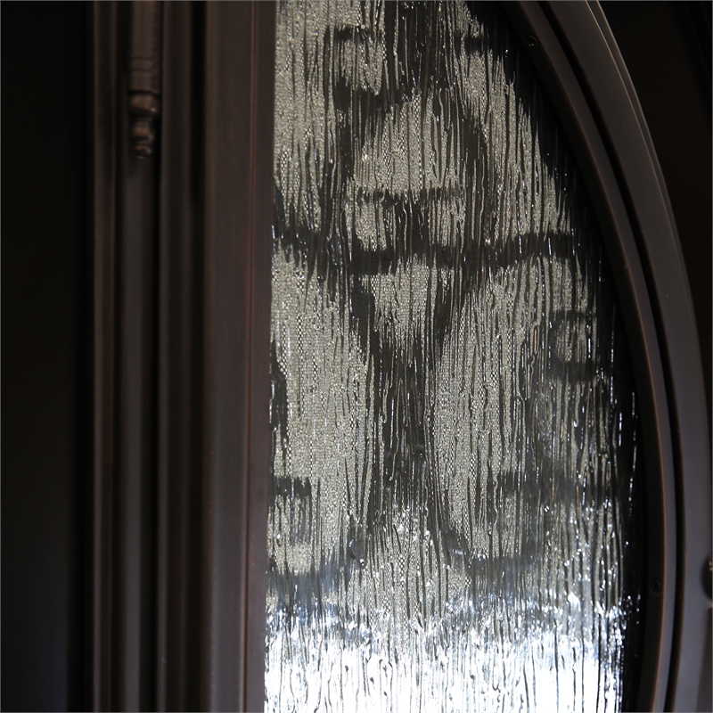 KaMic Polyurethane Swing Exterior Door with Left-Hand Double Inward in Espresso