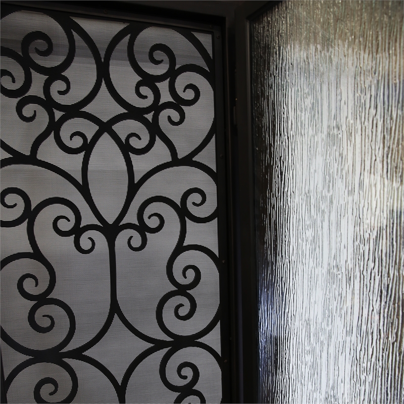 KaMic Polyurethane Swing Door with Left-Hand Single Inward in Dark Walnut