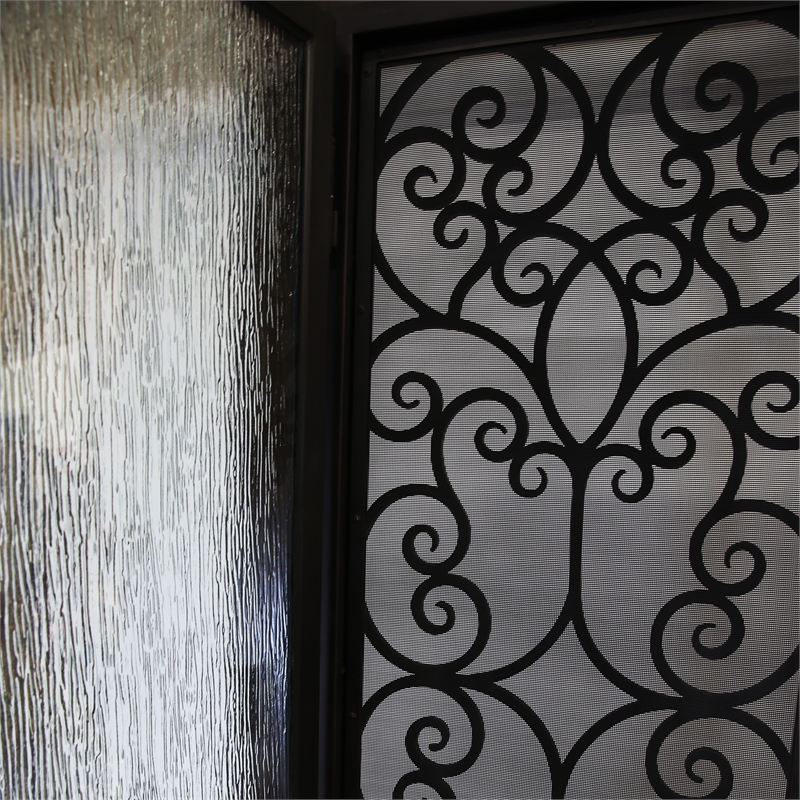 KaMic Polyurethane Swing Door with Right-Hand Single Inward in Dark Walnut