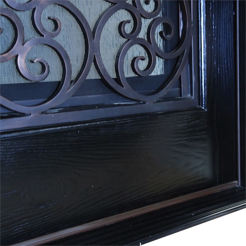KaMic Polyurethane Swing Exterior Door with Left-Hand Single Inward in Espresso