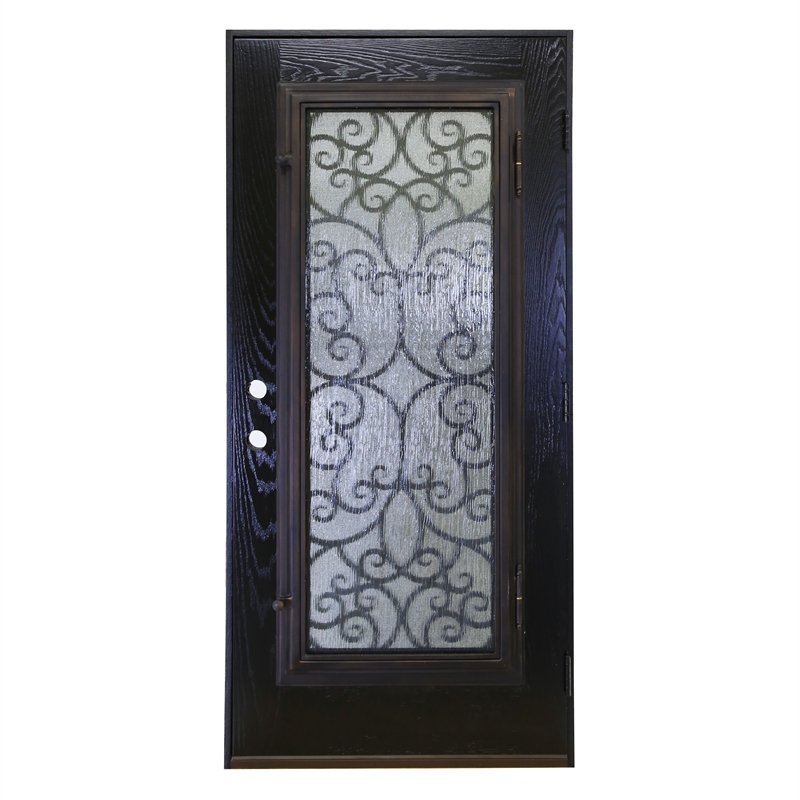 KaMic Polyurethane Swing Exterior Door with Left-Hand Single Inward in Espresso
