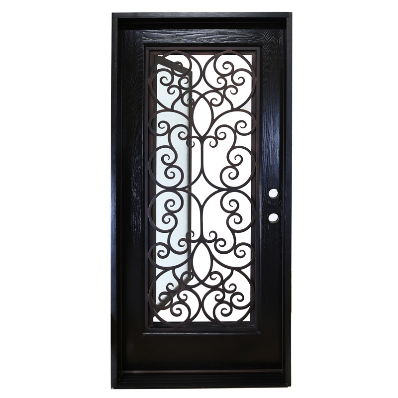 KaMic Polyurethane Swing Exterior Door with Left-Hand Single Inward in Espresso
