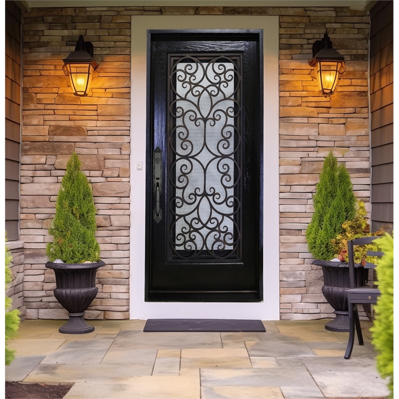 KaMic Polyurethane Swing Door with Right-Hand Double Inward in Espresso