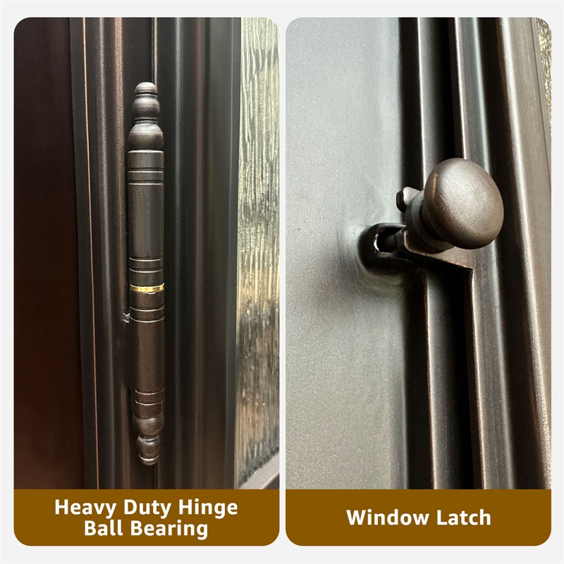 KaMic Polyurethane Swing Door with Right-Hand Double Inward in Espresso