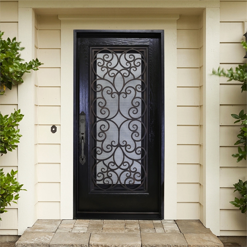 KaMic Polyurethane Swing Door with Right-Hand Double Inward in Espresso