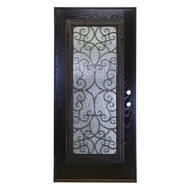 KaMic Polyurethane Swing Door with Right-Hand Double Inward in Espresso