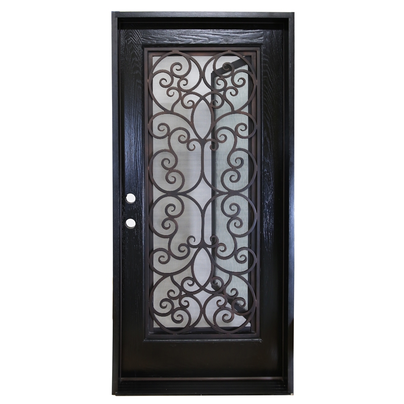 KaMic Polyurethane Swing Door with Right-Hand Double Inward in Espresso