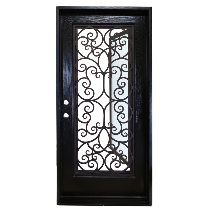 KaMic Polyurethane Swing Door with Right-Hand Double Inward in Espresso